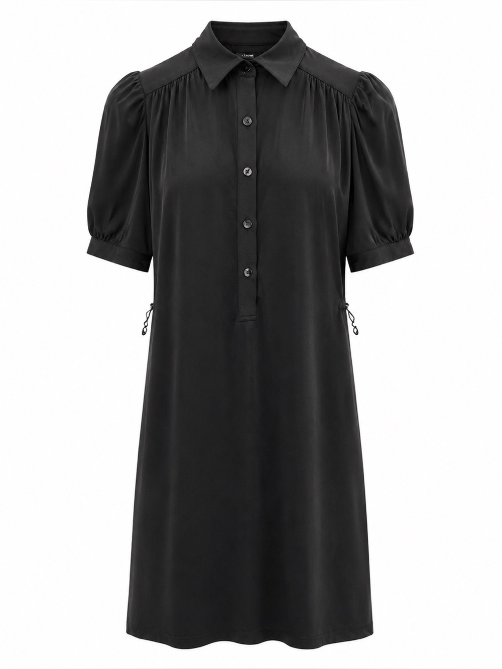 Kamryn Conover Black Button-Up Midi Dress With Puff Sleeves 4P Made In USA